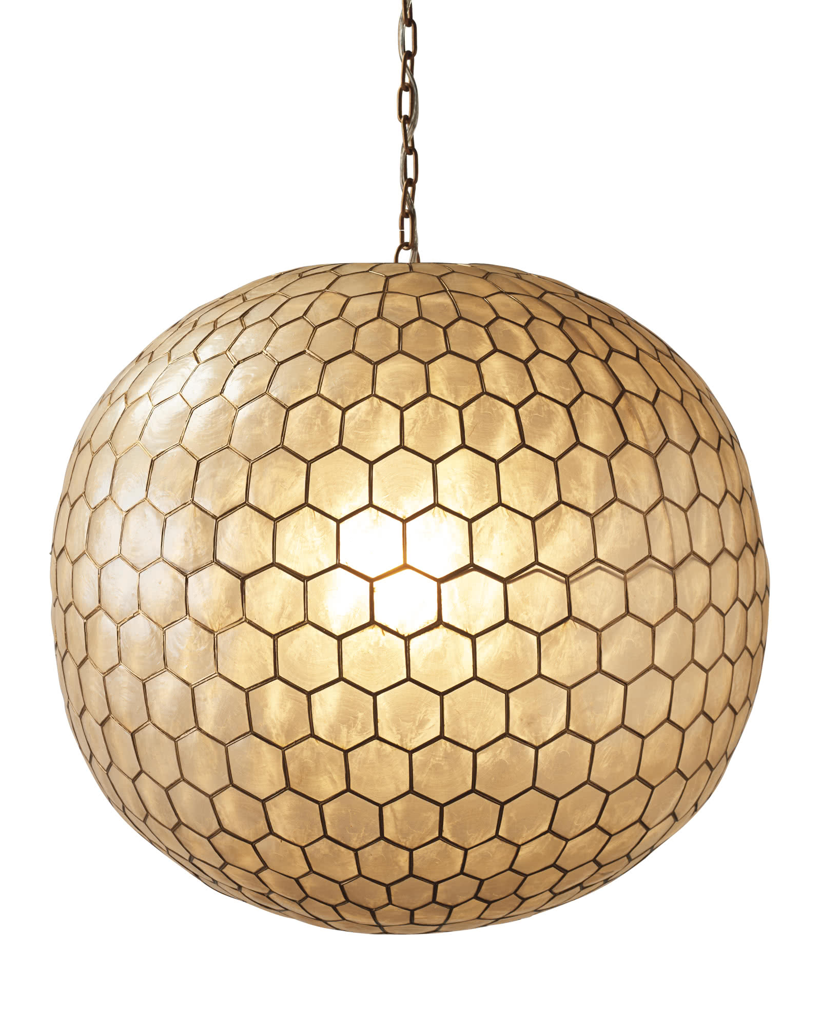 CAPIZ HONEYCOMB CHANDELIER thumbnail 3