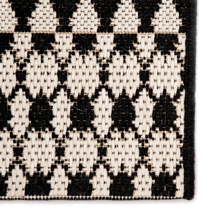 Kiril Geometric Black Brown Indoor Outdoor Area Rug-4'x5'7" thumbnail 3