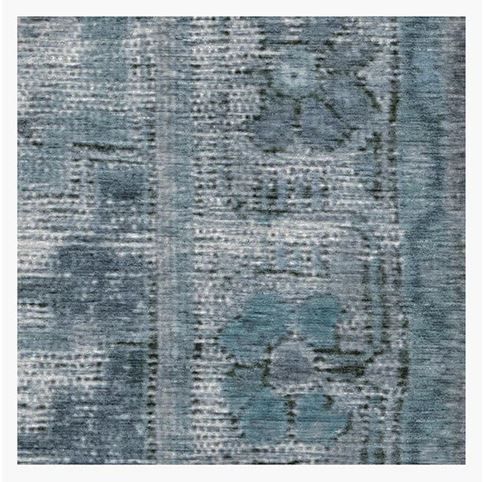 Vintage Daisy Bordered Blue Rug-3'x5' thumbnail 3