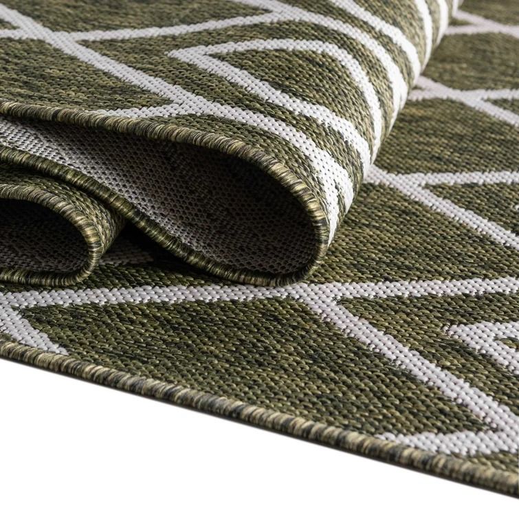  Geometric Green Area Rug-6'x9' thumbnail 3