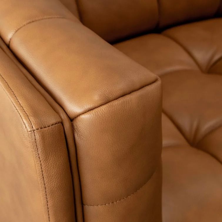 Regina Genuine Leather Flared Arm Sofa thumbnail 3