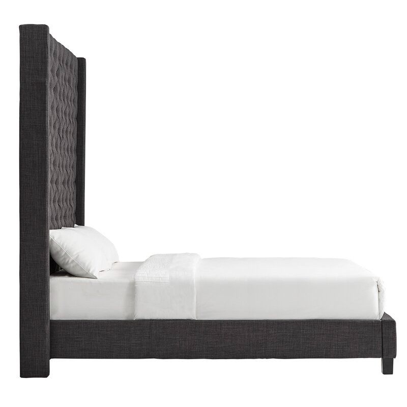 Monett Tufted Upholstered low profile Platform Bed-King thumbnail 4