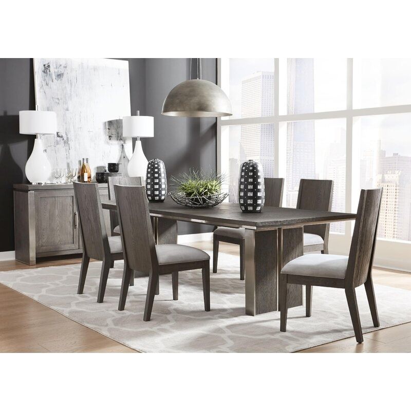CORDARYL 7 PIECE EXTENDABLE SOLID OAK DINING SET thumbnail 2