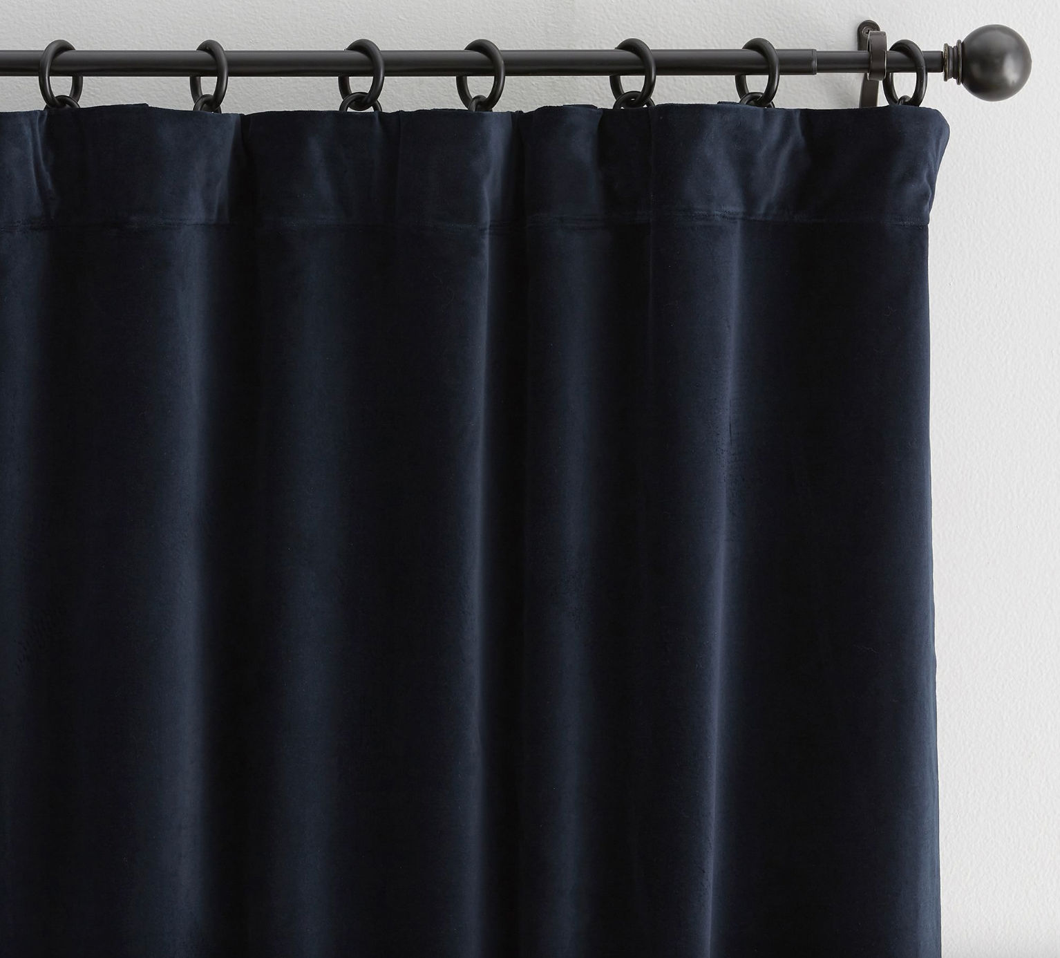 Velvet Twill Curtain Navy thumbnail 3