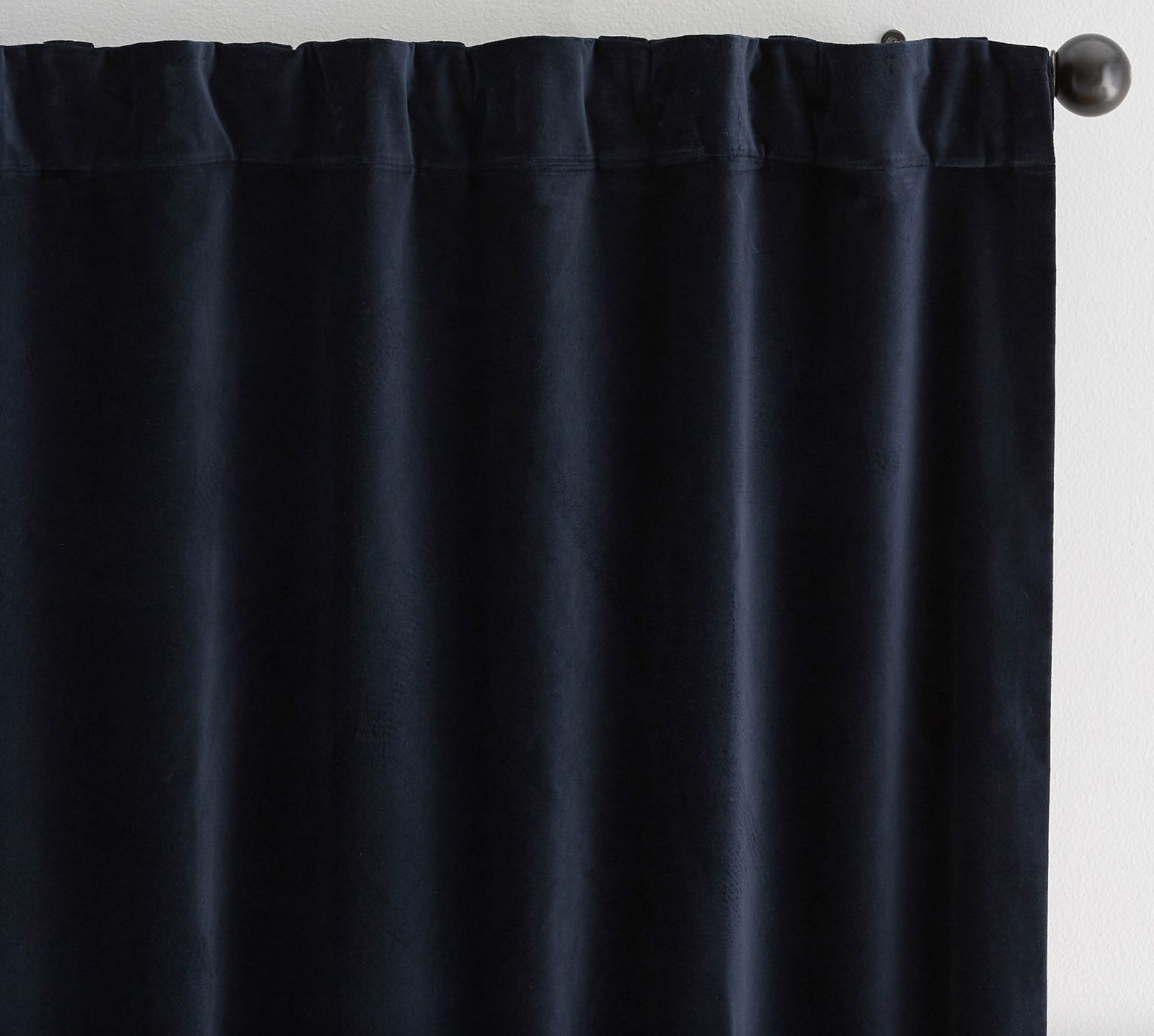 Velvet Twill Curtain Navy thumbnail 4