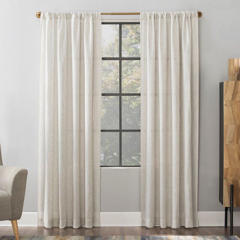 WALLIS SOLID SHEER ROD POCKET SINGLE CURTAIN PANEL thumbnail 5