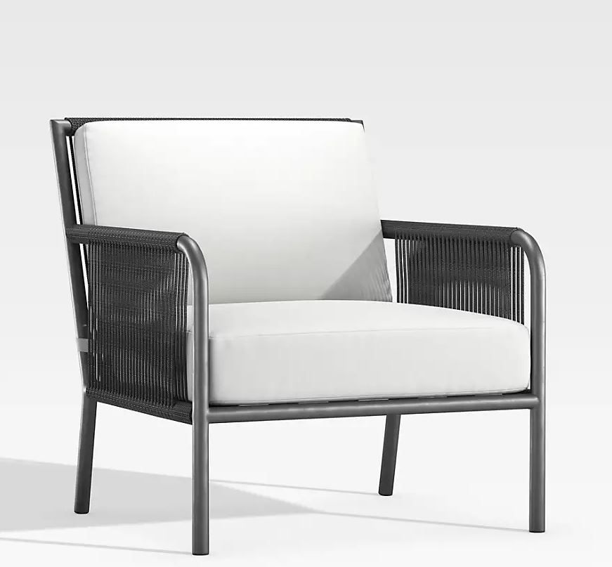 Morocco Graphite Lounge Chair With White Sunbrella Cushion thumbnail 2