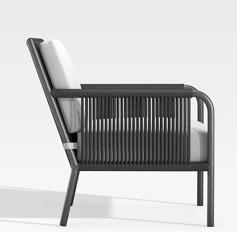 Morocco Graphite Lounge Chair With White Sunbrella Cushion thumbnail 3