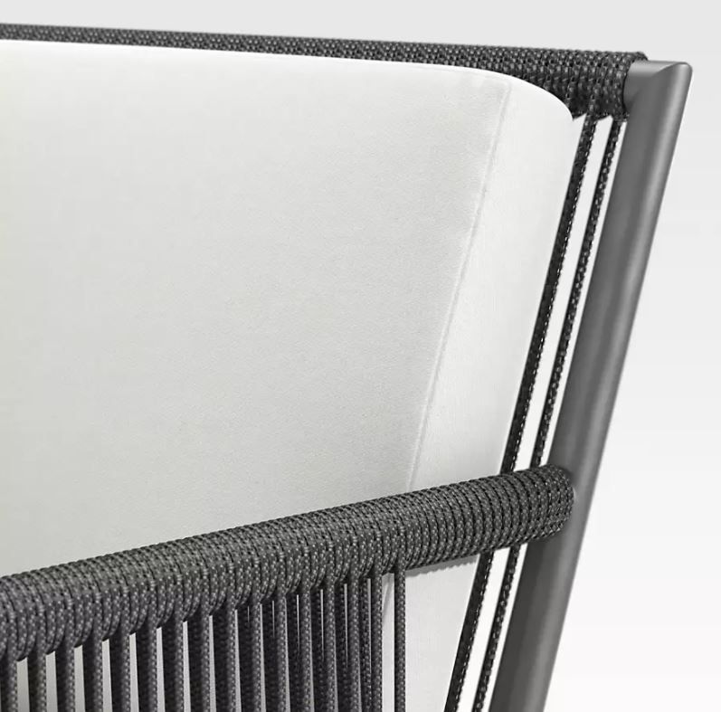 Morocco Graphite Lounge Chair With White Sunbrella Cushion thumbnail 5