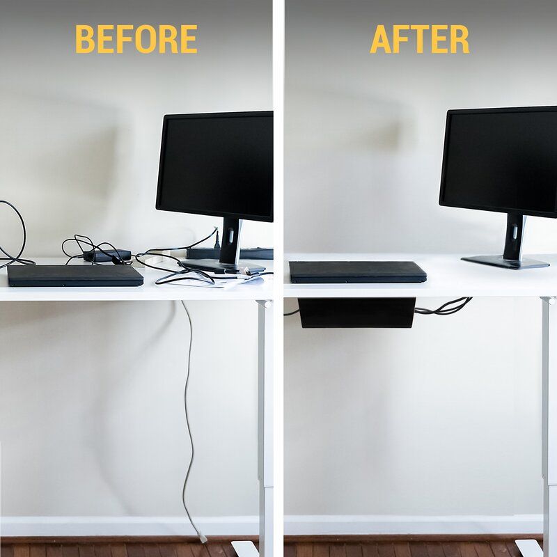 UNDER DESK CABLE ORGANIZER CORD COVER  thumbnail 2