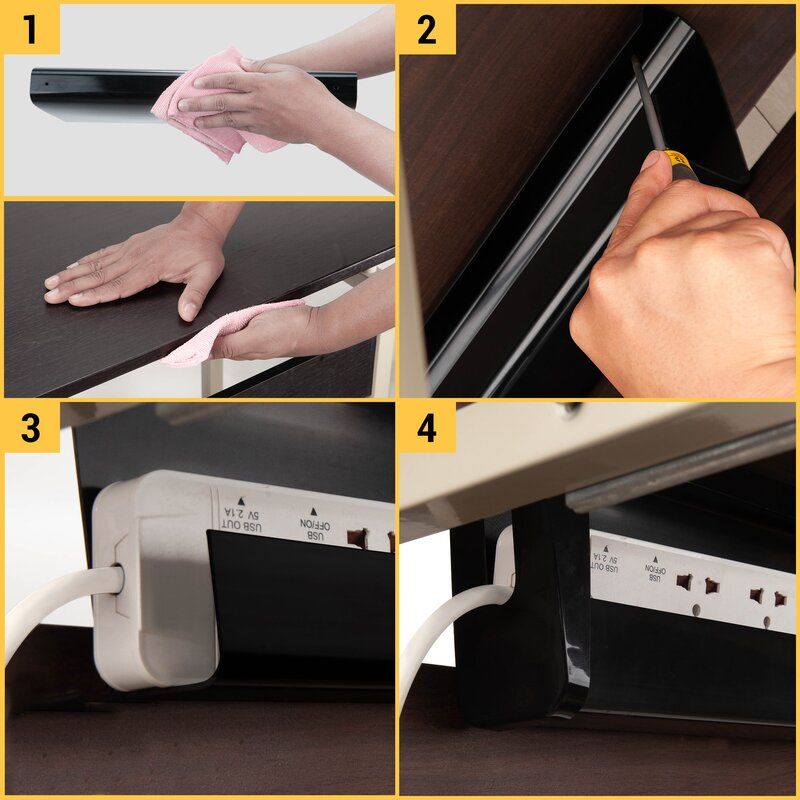 UNDER DESK CABLE ORGANIZER CORD COVER  thumbnail 3