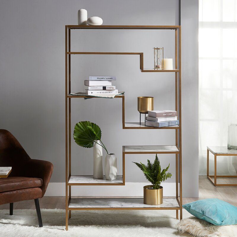 Carbone Brass Geometric Bookcase thumbnail 4