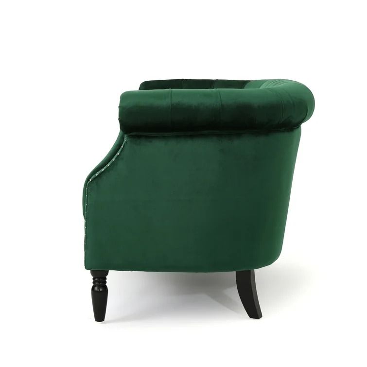 CHARLOTTE VELVET ROLLED ARM CHESTERFIELD LOVESEAT thumbnail 3