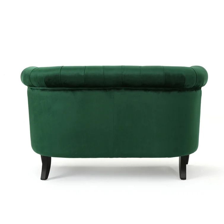 CHARLOTTE VELVET ROLLED ARM CHESTERFIELD LOVESEAT thumbnail 4