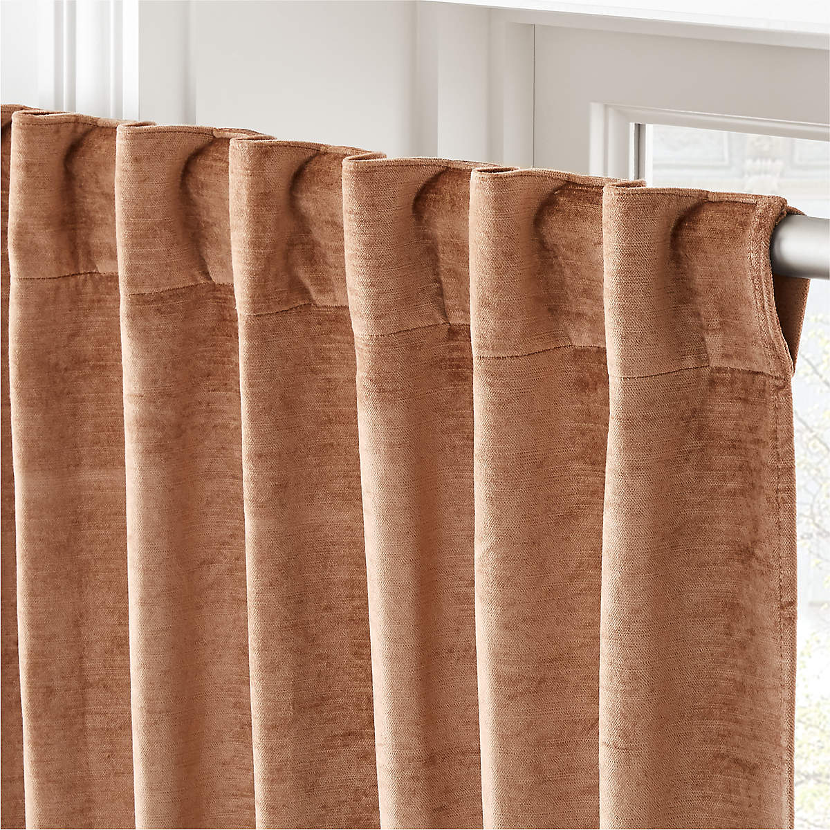 COTTON VISCOSE CAMEL CURTAIN PANEL thumbnail 4
