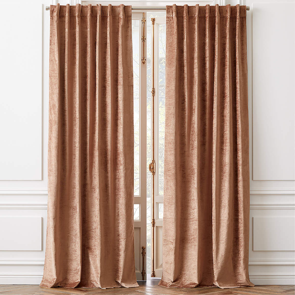 COTTON VISCOSE CAMEL CURTAIN PANEL thumbnail 2