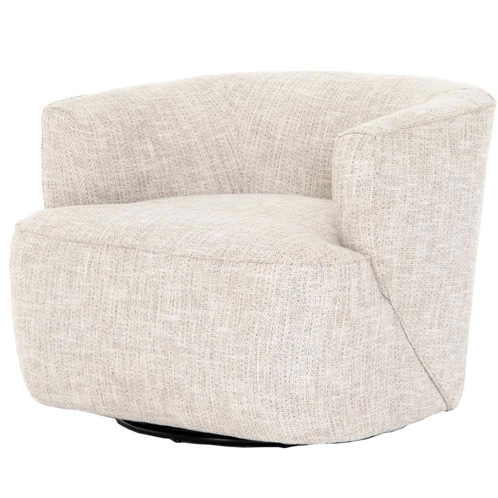 ADELYN MODERN CLASSIC BEIGE PERFORMANCE ROUND SWIVEL BARREL CHAIR thumbnail 2