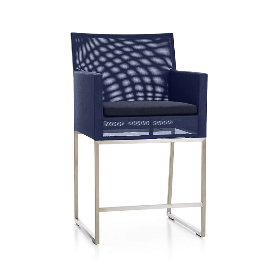 Dune Navy Counter Stool With Sunbrella Cushion thumbnail 2