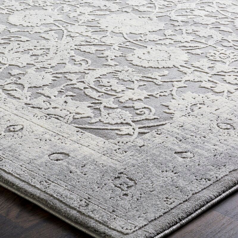 Alexander Oriental Gray White Area Rug-7'x10' thumbnail 4