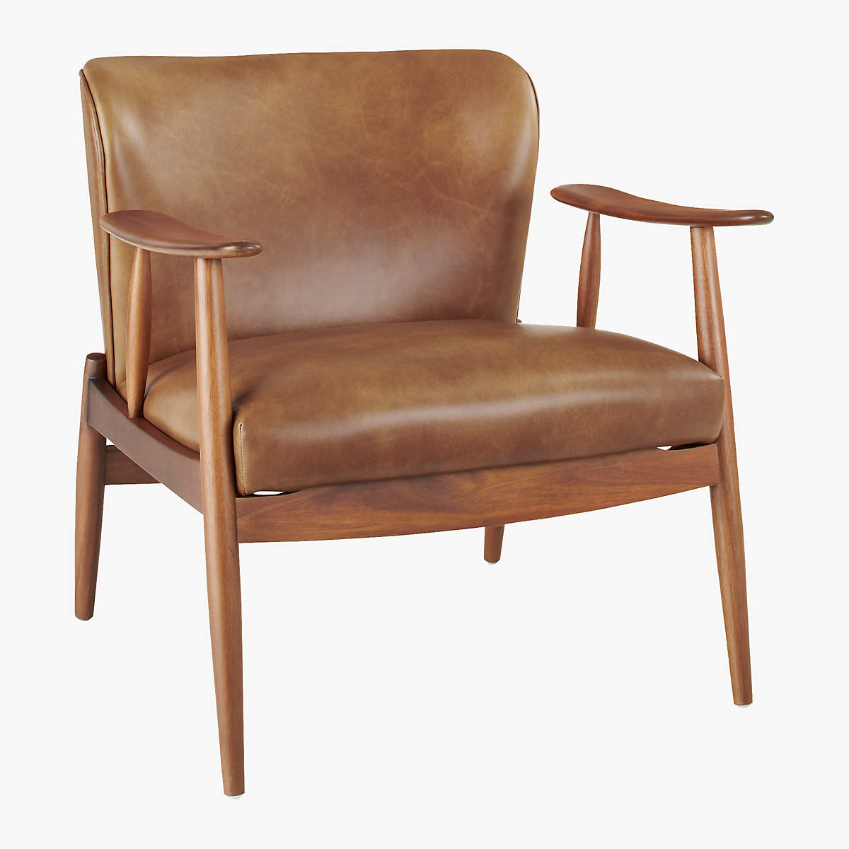 TROUBADOUR SADDLE LEATHER WOOD FRAME CHAIR thumbnail 4