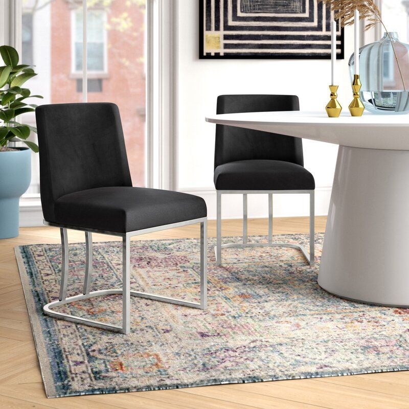 NAOMI VELVET UPHOLSTERED SIDE CHAIR thumbnail 3