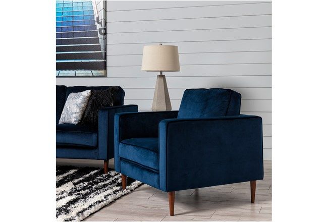 FAIRFAX DENIM VELVET CHAIR thumbnail 6