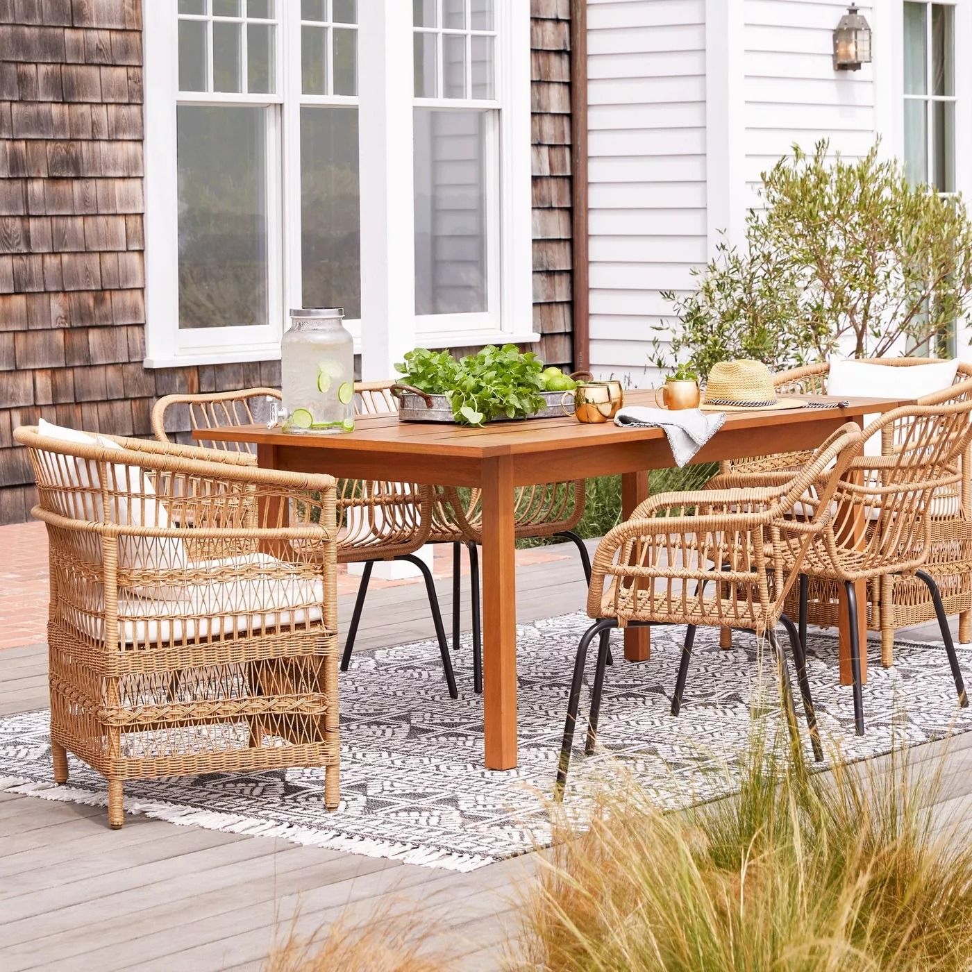 KAUFMANN RECTANGLE WOOD PATIO DINING TABLE thumbnail 2