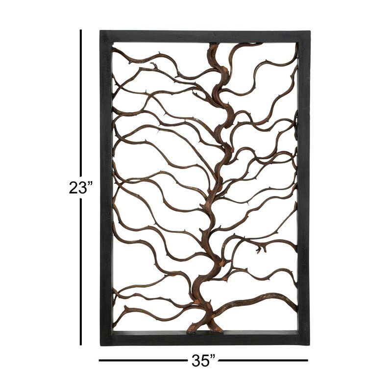 Rectangular Bauhinia and Teak Wood Wall Decor thumbnail 5