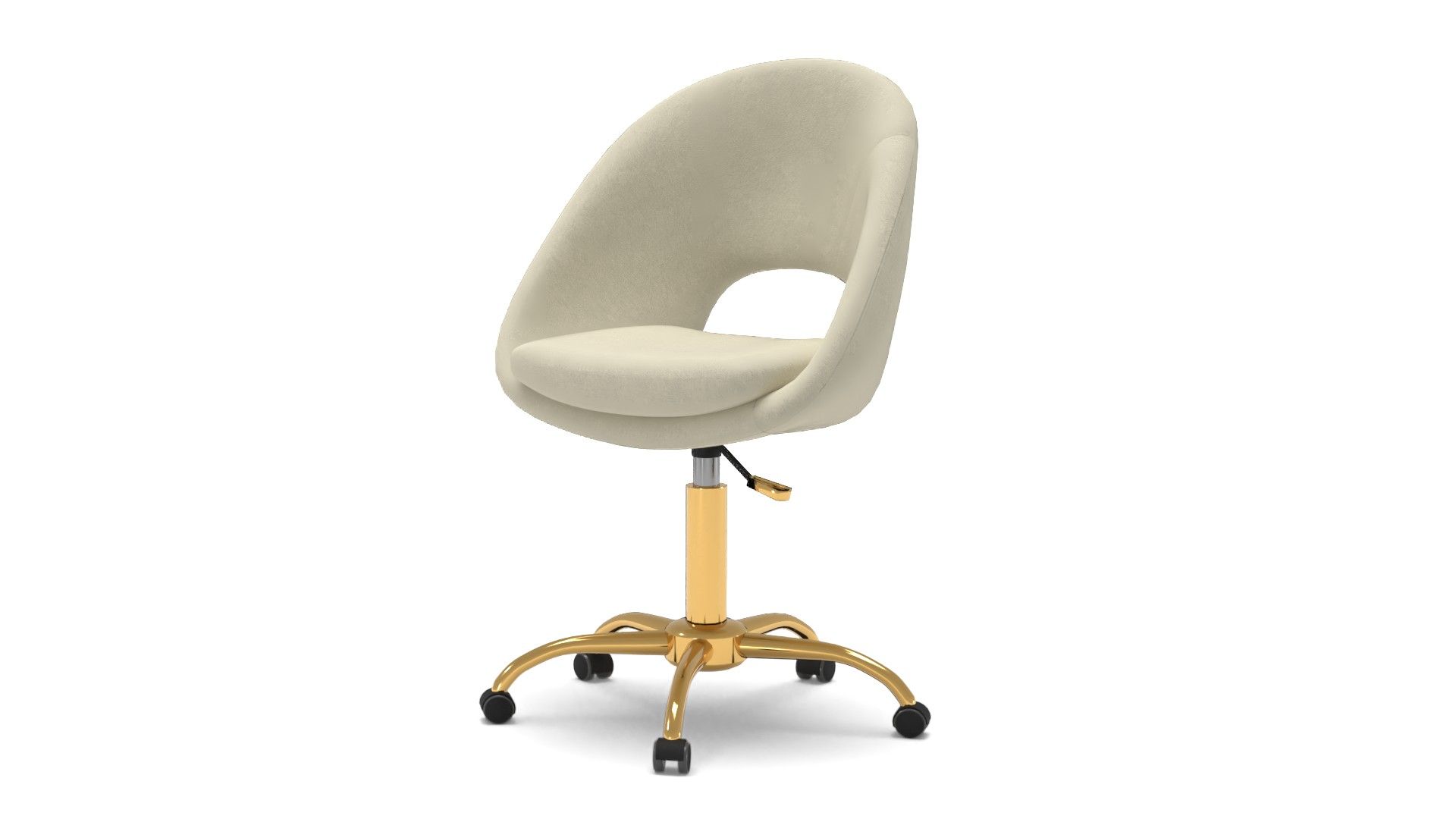 Louise Velvet Modern Task Chair with Ergonomic Design thumbnail 3