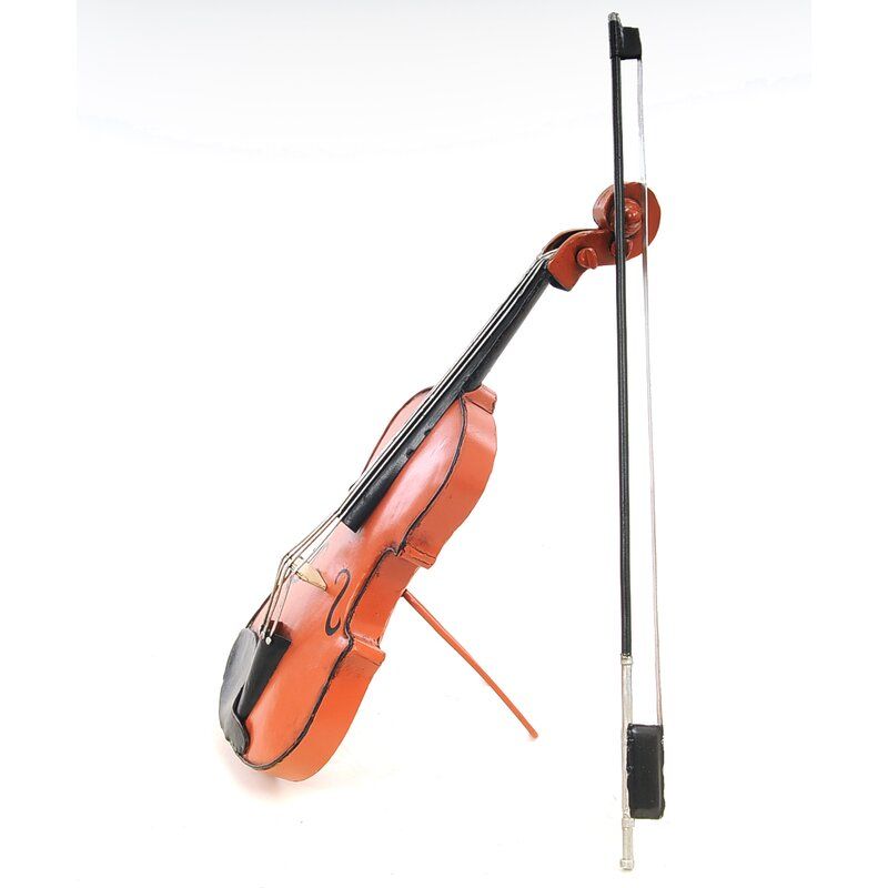 VINTAGE LOOK ORANGE VIOLIN SCULPTURE thumbnail 2