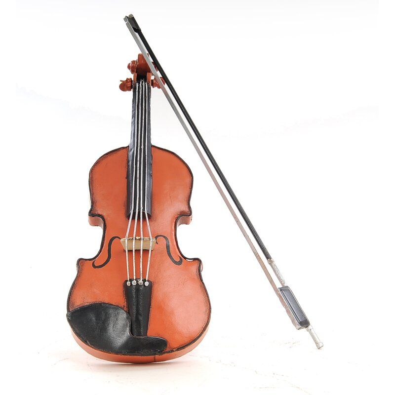 VVINTAGE LOOK ORANGE VIOLIN SCULPTURE_STICK thumbnail 3