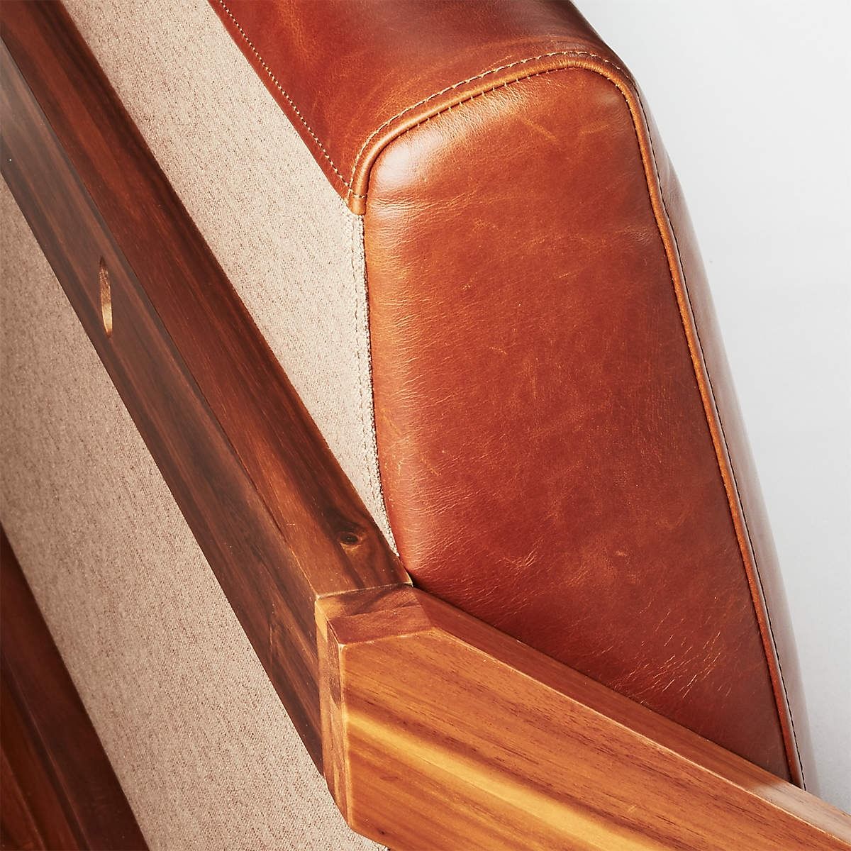 Drommen Acacia With Leather Headboard Bed-King thumbnail 6