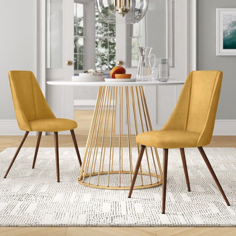 KORA VELVET UPHOLSTERED SIDE CHAIR Set of 2 thumbnail 3