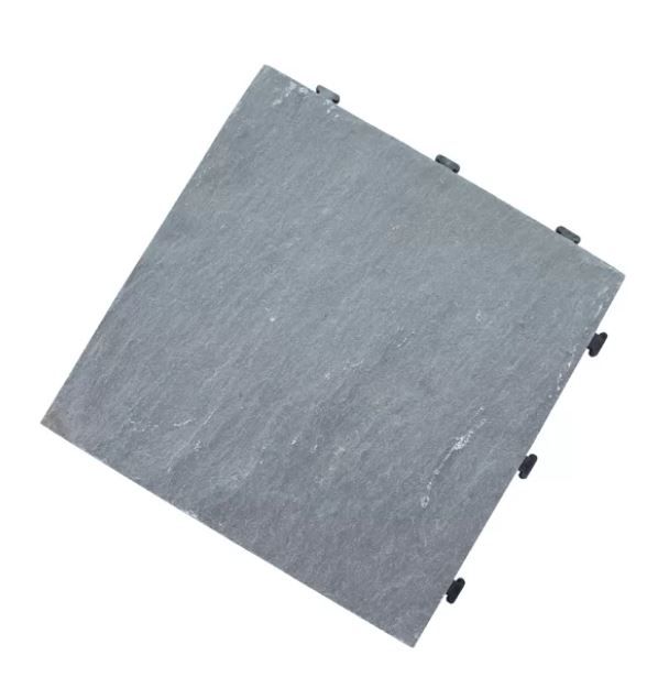 COURTYARD STONE INTERLOCKING DECK TILES IN GRAY thumbnail 2