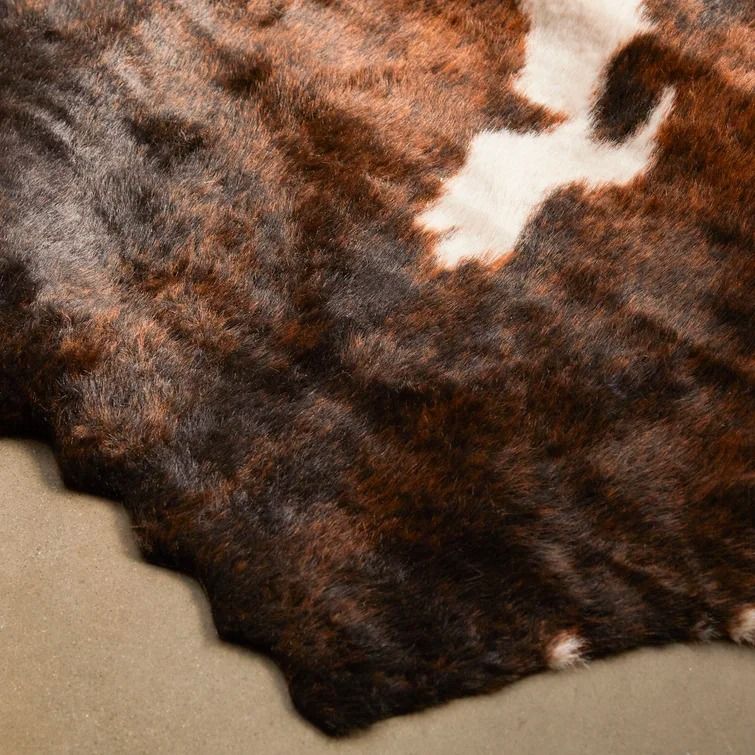 Hensen Faux Cowhide Brown Area Rug-3'10"x5' thumbnail 8