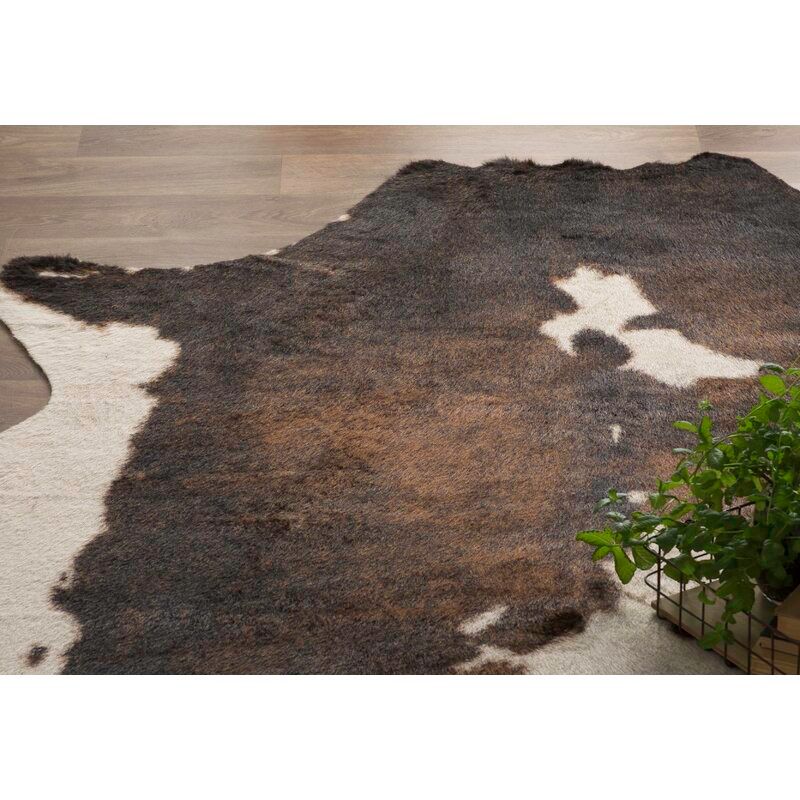 Hensen Faux Cowhide Brown Area Rug-3'10"x5' thumbnail 4