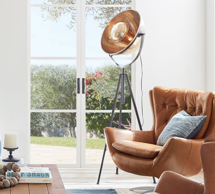 BALDWYN ARTICULATING TRIPOD METAL FLOOR LAMP thumbnail 5