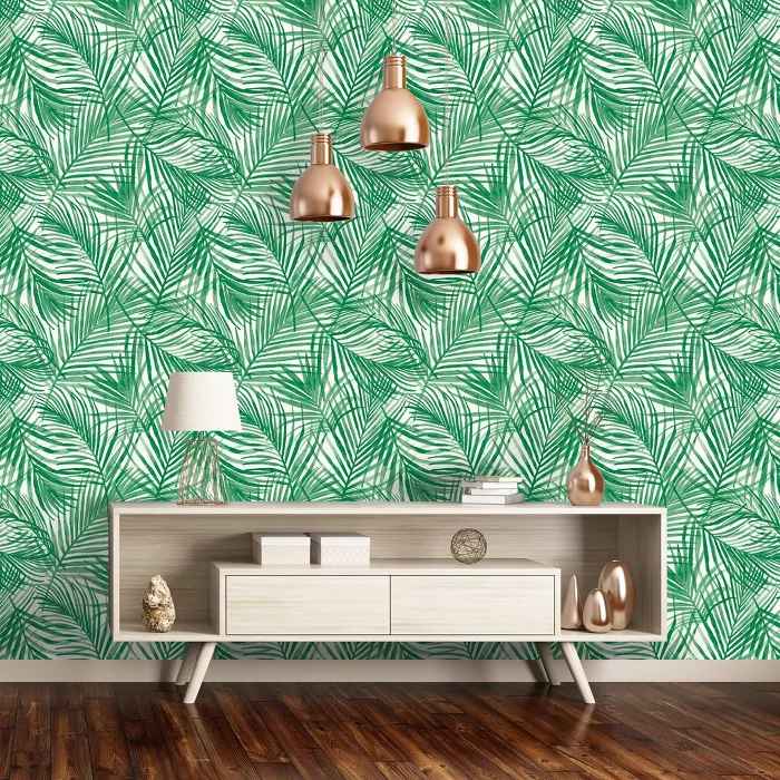 TROPICAL PEEL AND STICK WALLPAPER GREEN thumbnail 2