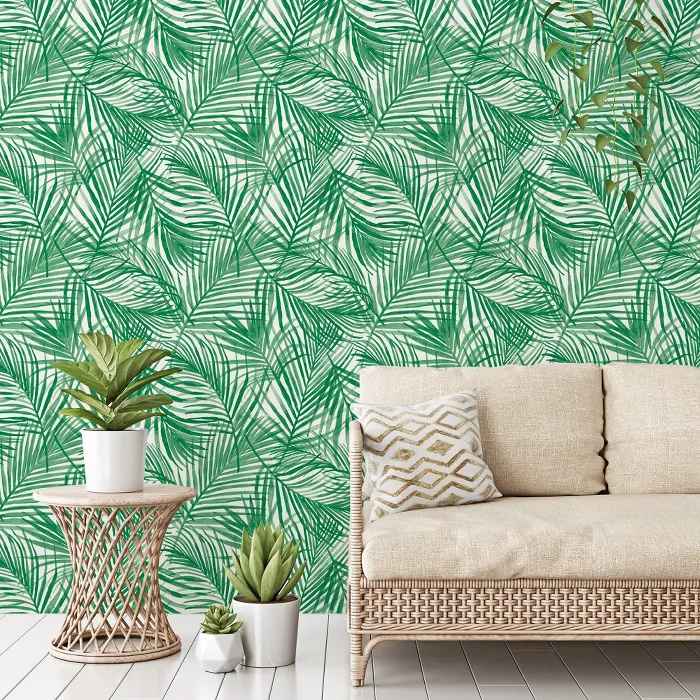TROPICAL PEEL AND STICK WALLPAPER GREEN thumbnail 4