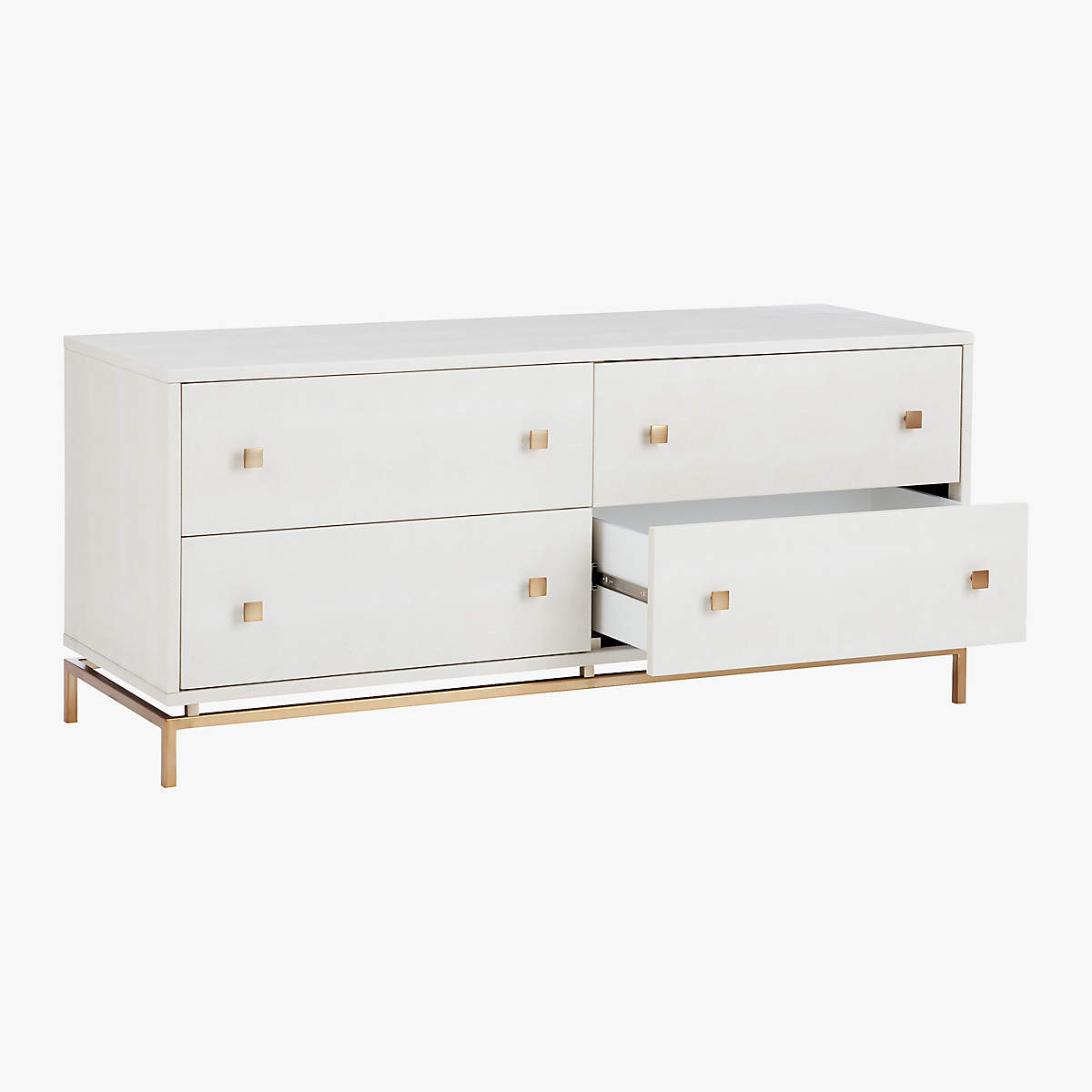 Ivory shagreen embossed low dresser thumbnail 3
