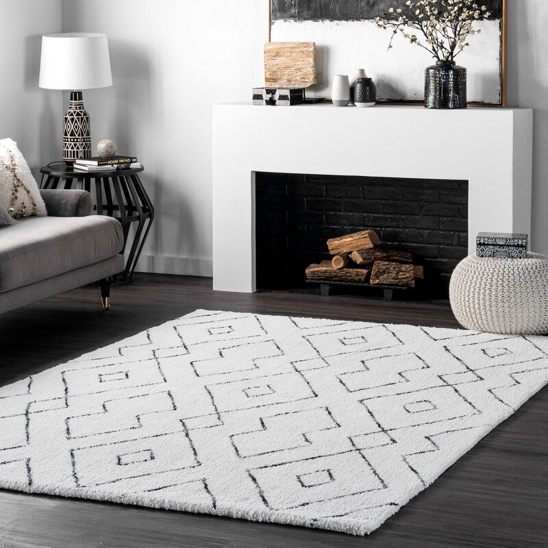 Peraza Geometric Handmade White Area Rug-7'6"x9'6" thumbnail 2