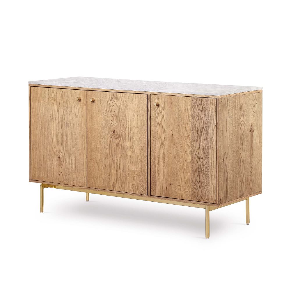WHITE MARBLE AND OAK BUFFET thumbnail 2