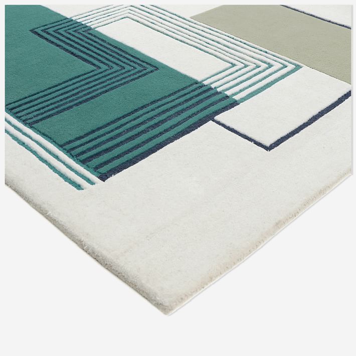 Abstract Lines Wool Rug-8'x9' thumbnail 2