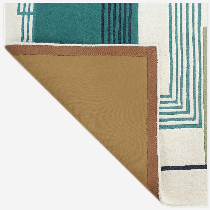 Abstract Lines Wool Rug-8'x9' thumbnail 3