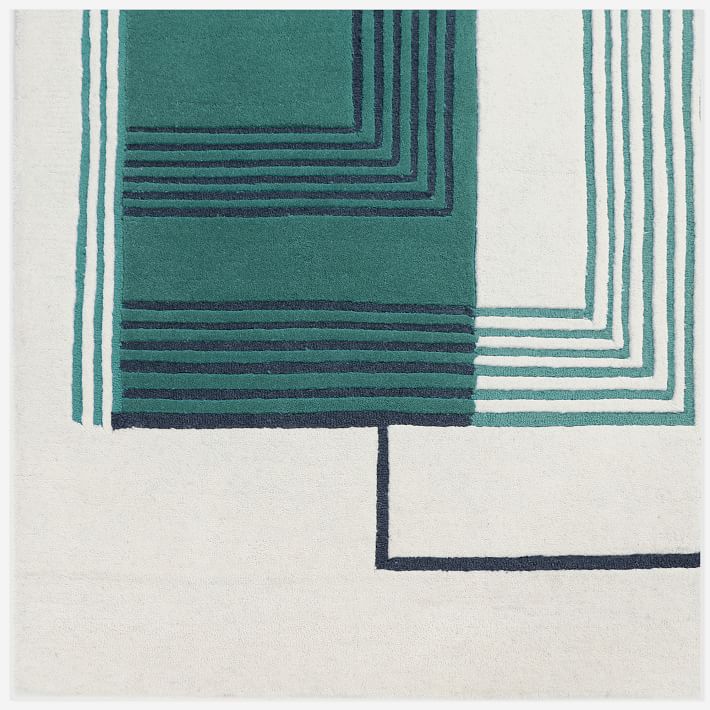 Abstract Lines Wool Rug-8'x9' thumbnail 4