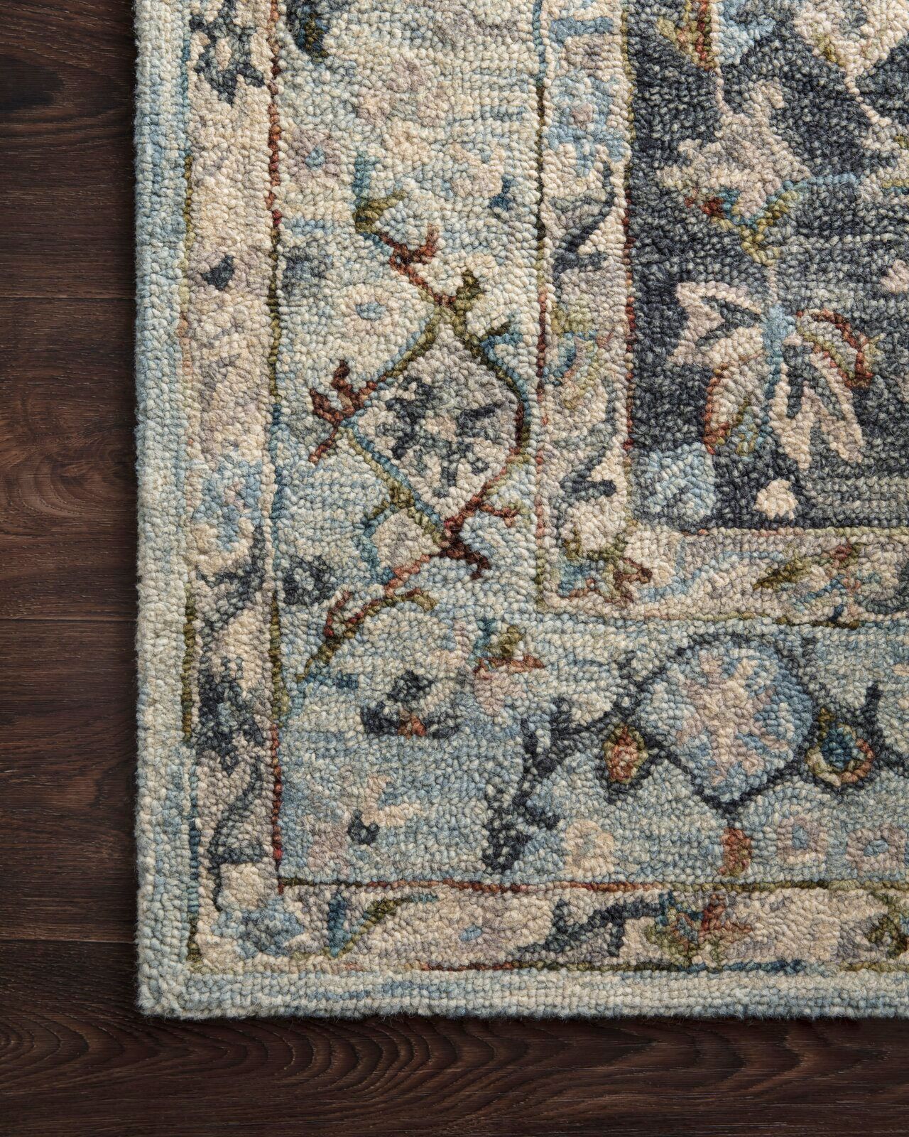 Veronika Hand Hooked Wool Carbon Sand Gray Area Rug-7'9"x9'9" thumbnail 3
