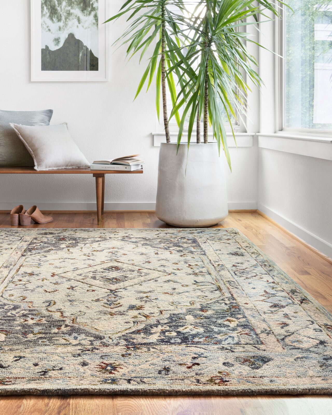 Veronika Hand Hooked Wool Carbon Sand Gray Area Rug-7'9"x9'9" thumbnail 2