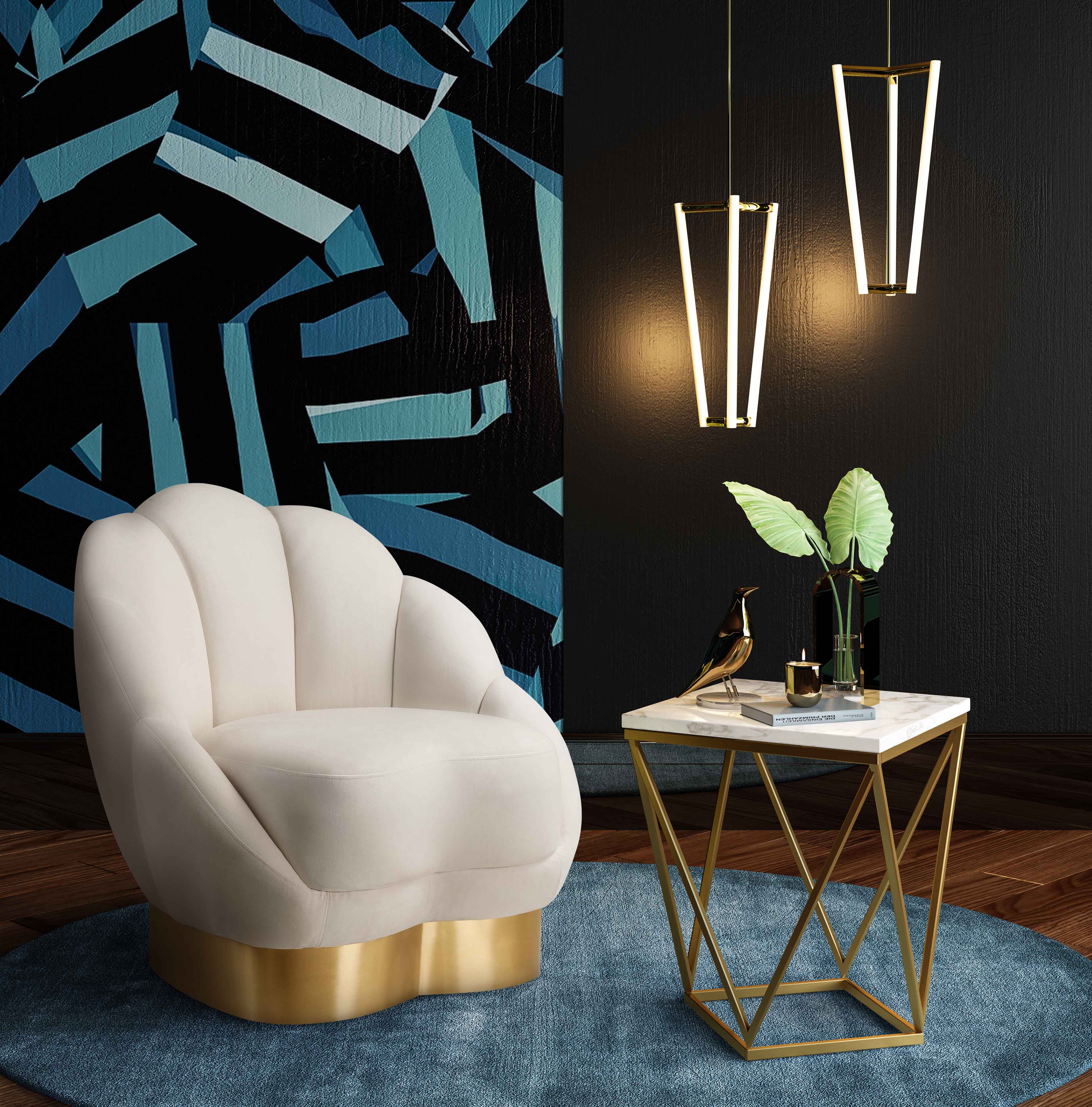 BLOOM CREAM VELVET CHAIR thumbnail 4