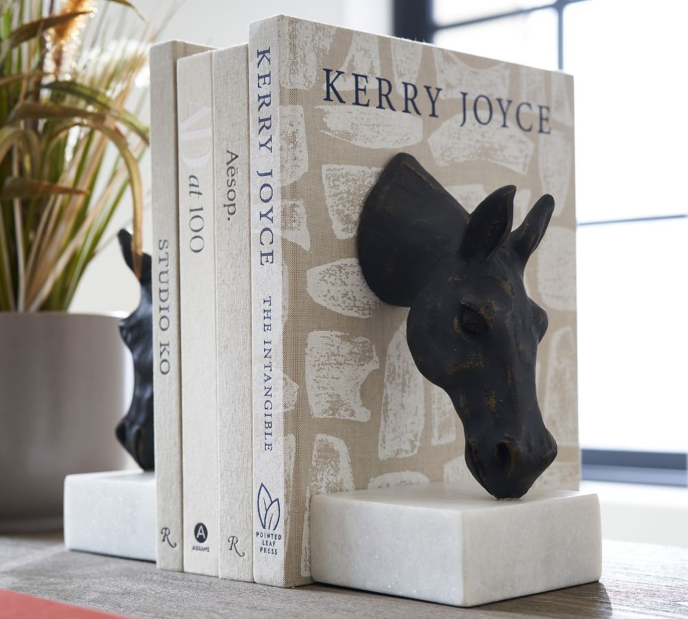 BRONZE HORSE AND MARBLE BOOKENDS thumbnail 3