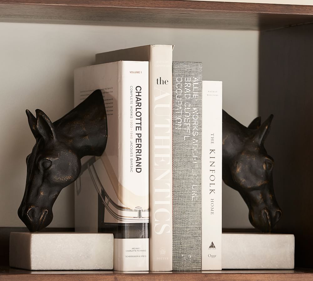 BRONZE HORSE AND MARBLE BOOKENDS thumbnail 4